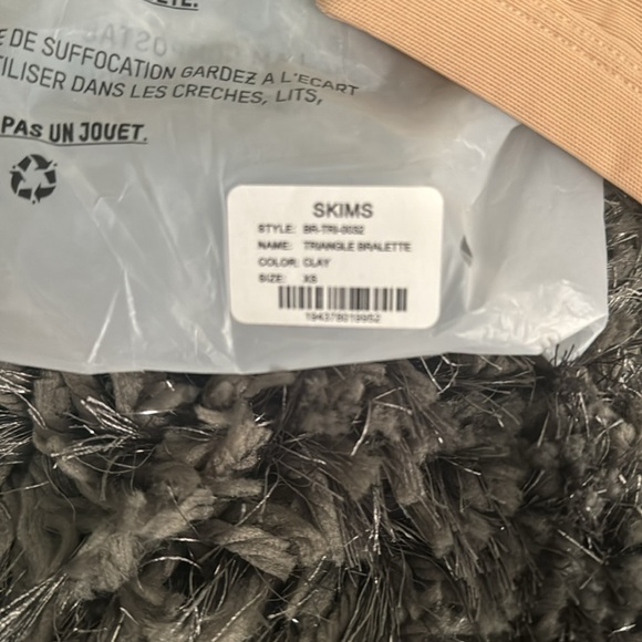 Skims Mesh Triangle Bralette Clay Size Xs - Picture 4 of 5